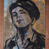 'Paper Boy' David Bromley. Acrylic and oil on canvas. 46cm x 38cm (frame size 54cm x 47cm)