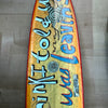 24.'I didn't think I told you I was leaving' David Bromley customised surfboard. 245cm