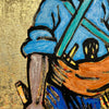 'Searching for Adventure II' David Bromley. Acrylic on canvas with Gold leaf gilding. 41 x 32cm