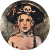 ‘Lost Boy VIII’ Acrylic, oil and gold metal leaf on timber board. 90cm diameter