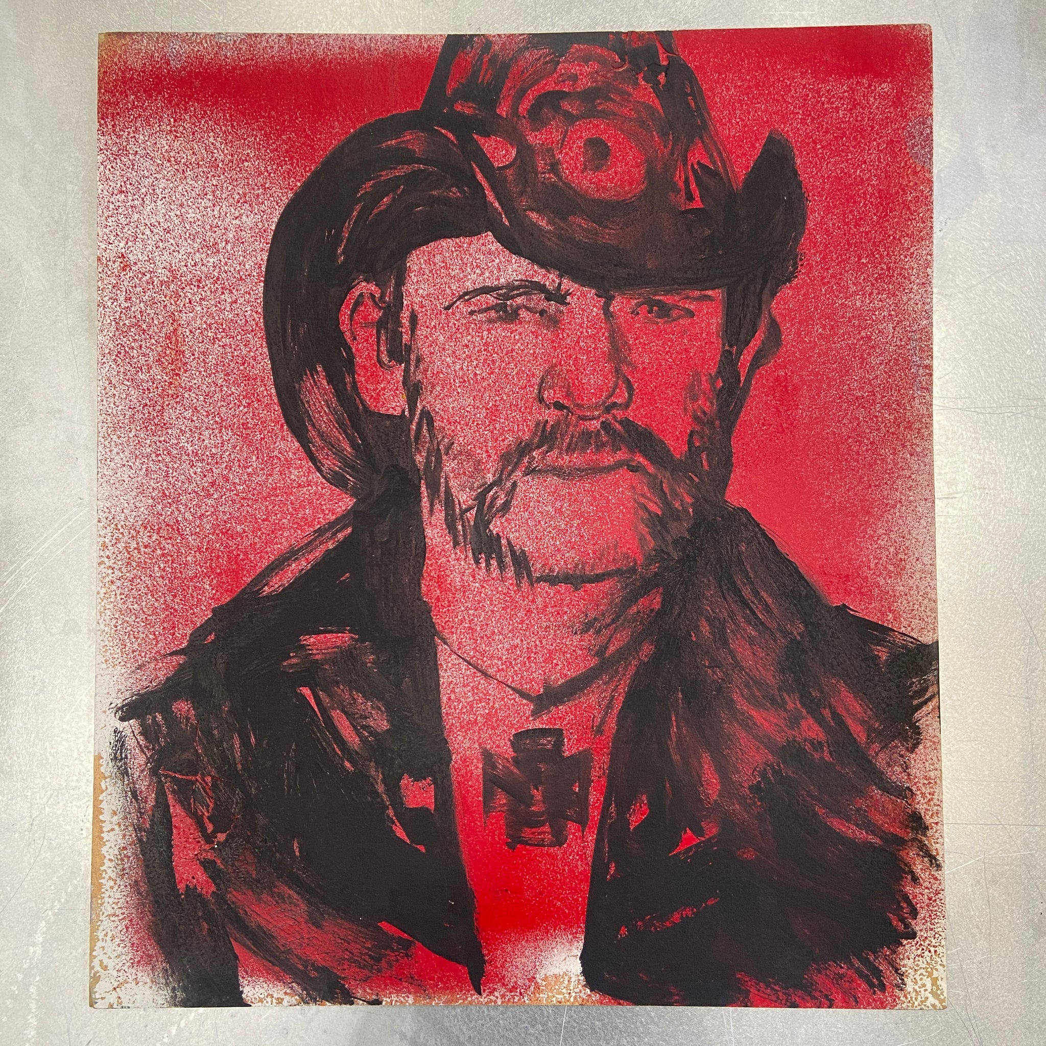 'Lemmy' David Bromley. Acrylic on board. 53 x 46cm