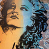 ‘Hilary’ David Bromley. Acrylic on canvas with silver metal leafing. 180 x 150cm