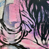 'Zippora Amongst Blooms II' David Bromley. Acrylic on canvas with silver metal leafing. 150 x 120cm