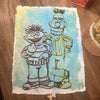 3. 'Bert and Ernie' Sesame Street x Bromley, Acrylic on handmade paper, 93 x 70cm