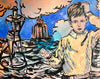 'The Young Artist' David Bromley. Acrylic on canvas. 120 x 150cm