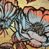 'Blooms on Gold II' David Bromley. Acrylic on canvas with gold leaf gilding. 60 x 90cm