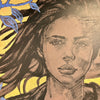 'Jade' David Bromley. Acrylic on linen with gold leaf gilding. 160 x 130cm