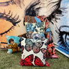 'Roses II' Linen Cushion by Bromley Studio. 60 x 60cm