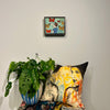'Butterfly Boy I' David Bromley. Embroidery on hand painted canvas in timber frame. 24 x 29cm