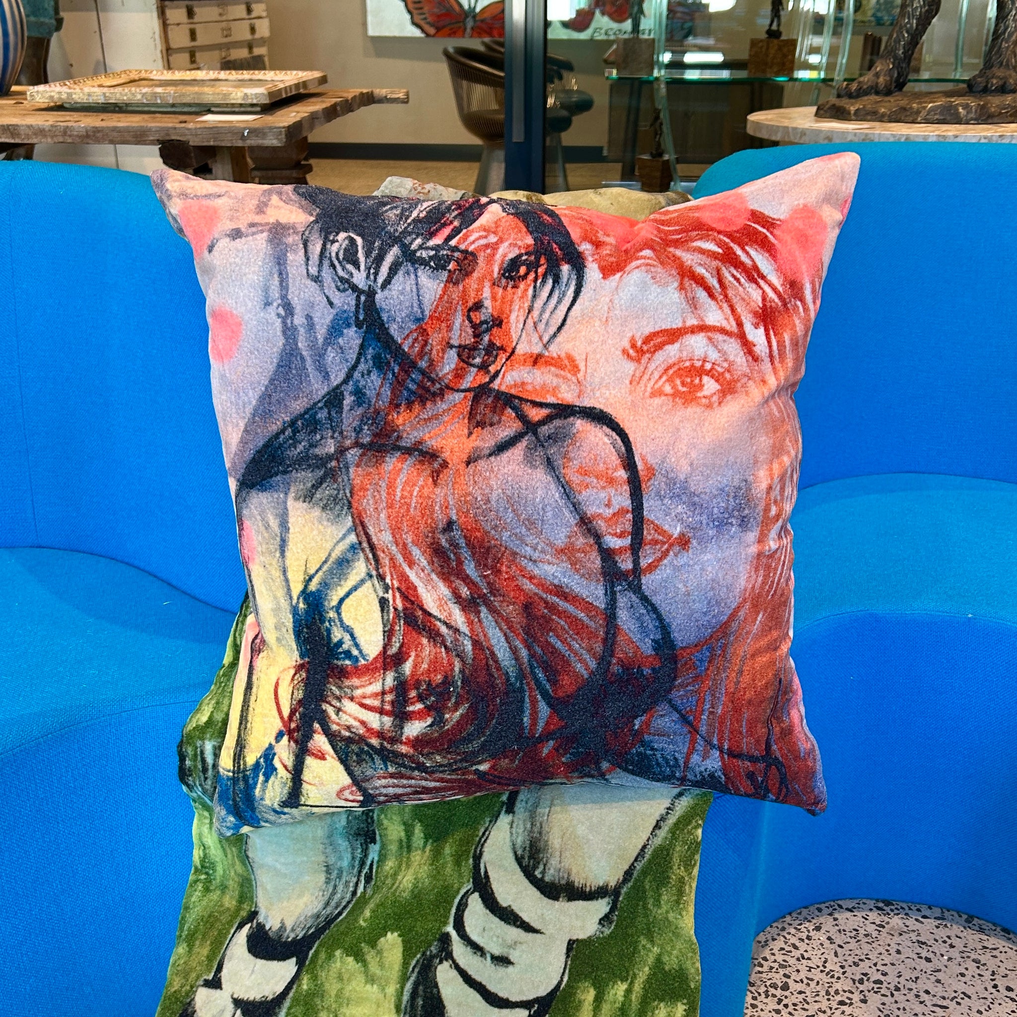'The Signature III' Velvet Cushion by Bromley Studio. 60 x 60cm