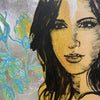 ‘Helen’ David Bromley. Acrylic on canvas with silver metal leafing. 180 x 150cm