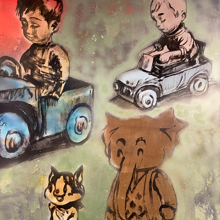 'Twilight Toys' David Bromley. Acrylic and oil on canvas. 150 x 120cm