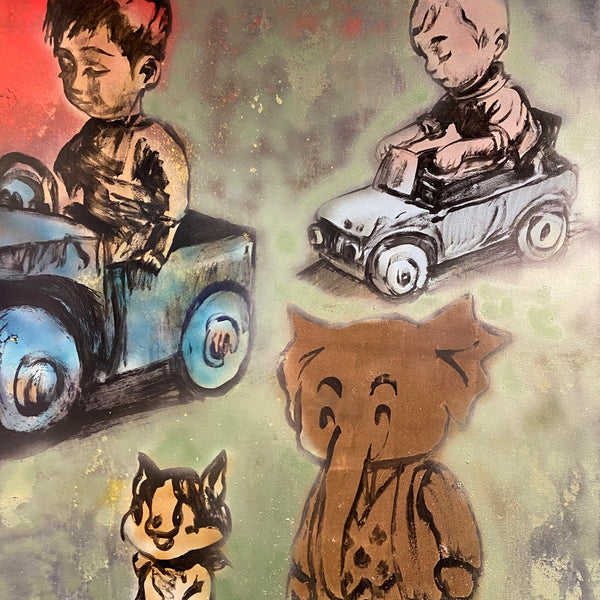 'Twilight Toys' David Bromley. Acrylic and oil on canvas. 150 x 120cm