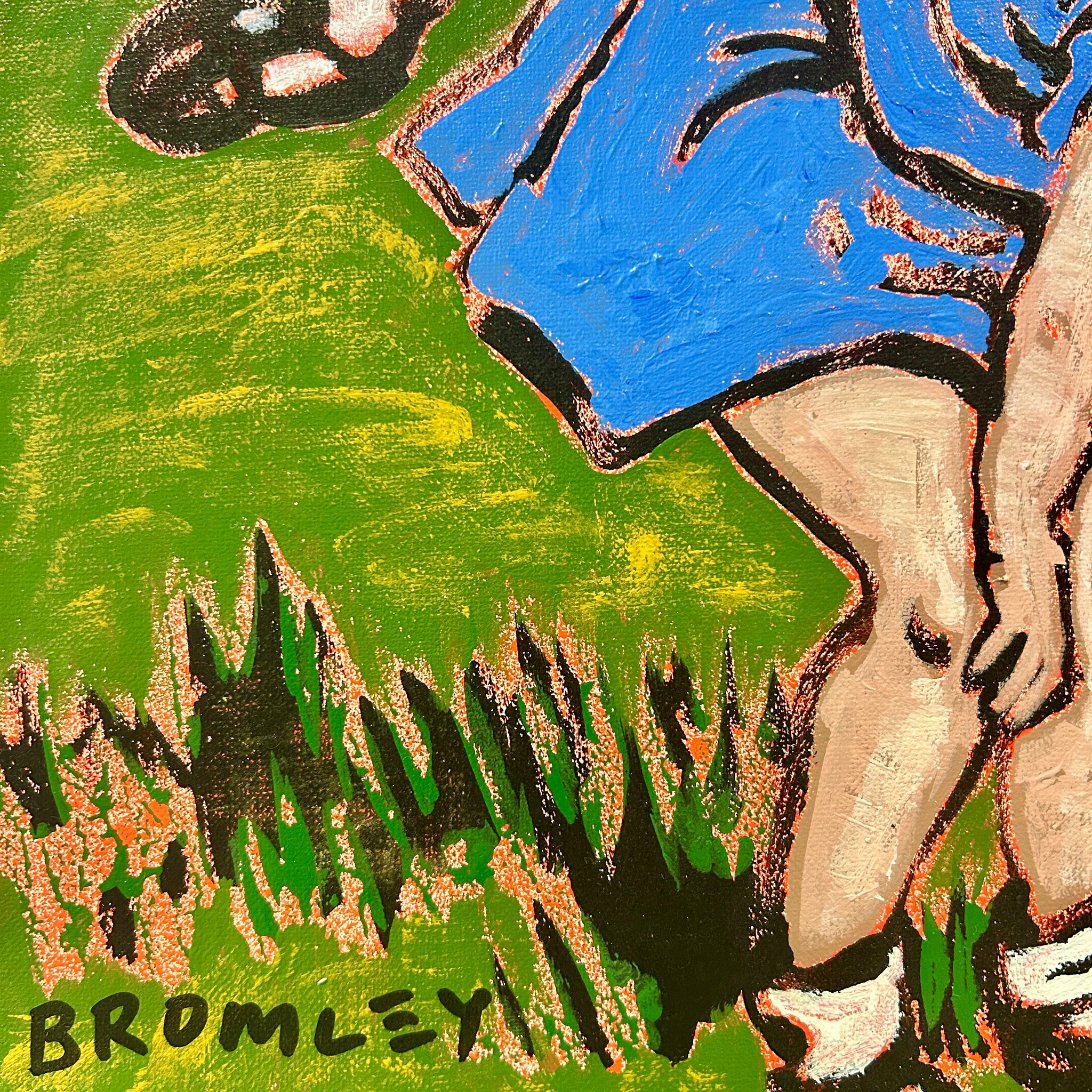 'Leapfrog' David Bromley. Acrylic on linen. 46 x 38cm