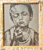 'Smoking Boy' David Bromley. Acrylic on canvas, framed. 52 x 45cm