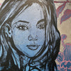 'Rosie' David Bromley. Acrylic on canvas with silver metal leafing. 120 x 90cm