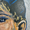 'Smoking Boy' David Bromley. Acrylic on canvas with silver metal leafing. 120 x 90cm