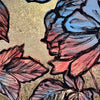 'Blooms on Gold II' David Bromley. Acrylic on canvas with gold leaf gilding. 60 x 90cm