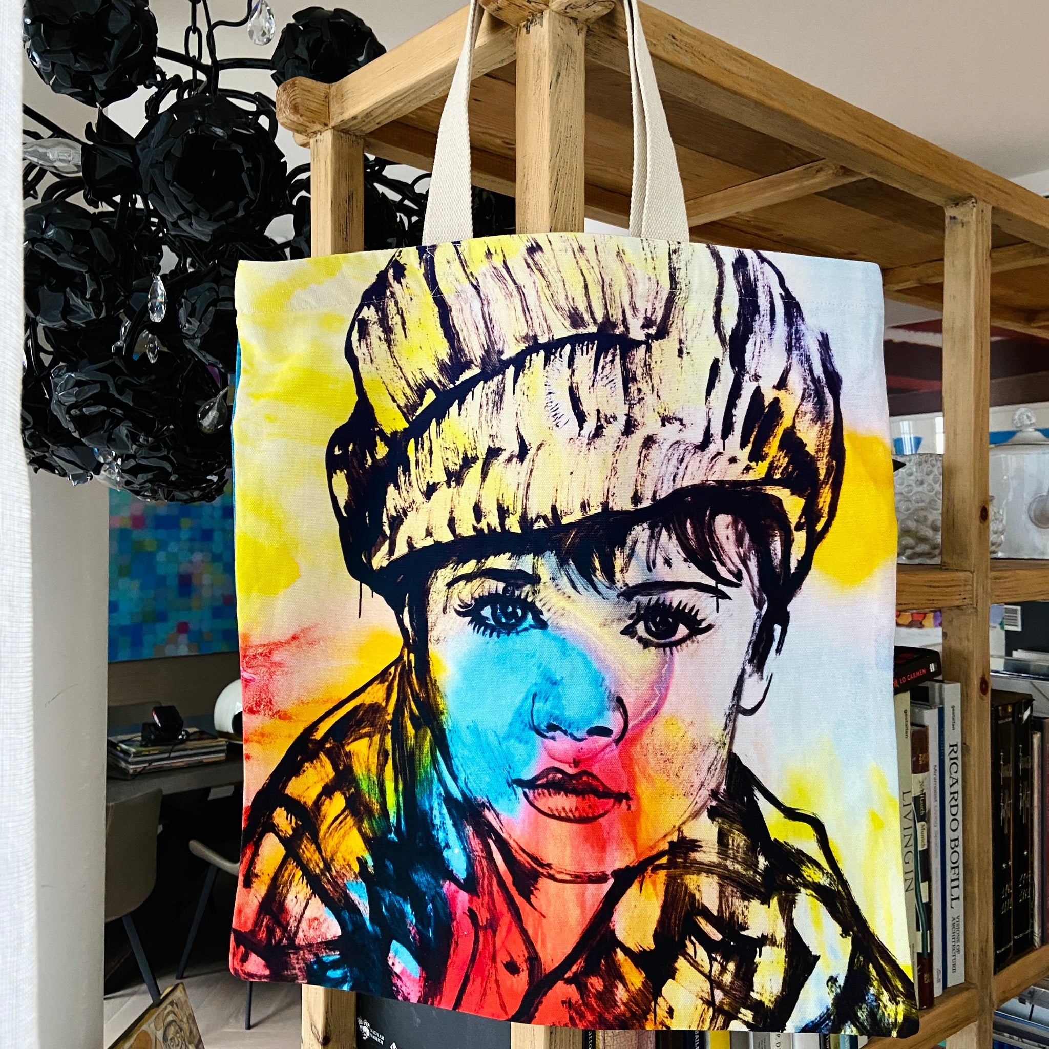 'Paper Boy' Large Cotton Canvas Tote by Bromley Studio. 59 x 54cm