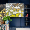 'Winter Sun' David Bromley. Acrylic on canvas with silver metal leafing. 120 x 150cm
