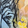 'Rosie' David Bromley, Acrylic on Canvas with silver leaf gilding, 180cm x 120cm