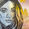 'Rosie' David Bromley, Acrylic on Canvas with silver leaf gilding, 180cm x 120cm