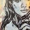 'Rosie' David Bromley, Acrylic on Canvas with silver leaf gilding, 180cm x 120cm
