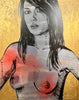 'Ally' David Bromley. Acrylic on canvas with gold leaf gilding. 150x120cm
