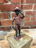 'Searching for Adventure' David Bromley. Cast bronze mini maquette with coloured patina and base. Edition AP. 27cm Height.