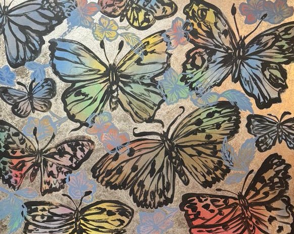Summer Butterflies on Silver