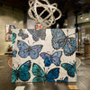 'Coastal Butterflies' David Bromley. Acrylic on canvas with silver metal leaf gilding. 150 x 180 cm