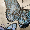 'Coastal Butterflies' David Bromley. Acrylic on canvas with silver metal leaf gilding. 150 x 180 cm