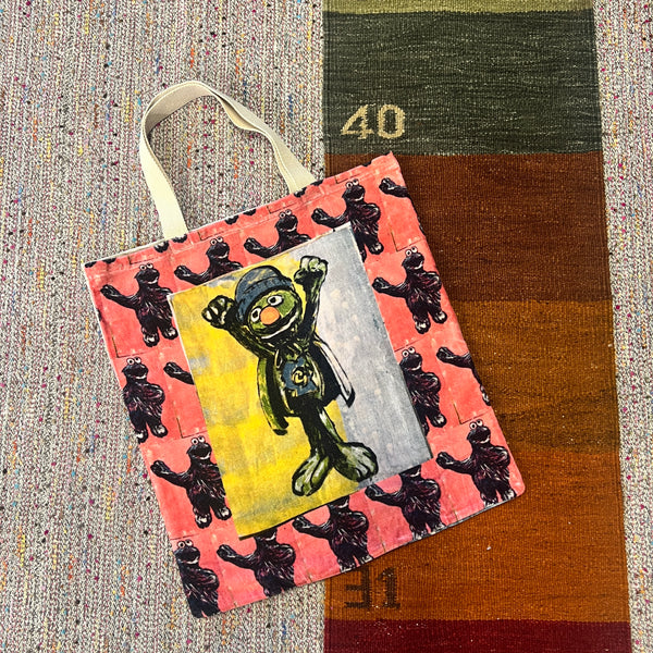 'SUPER GROVER' VELVET TOTE BY DAVID BROMLEY