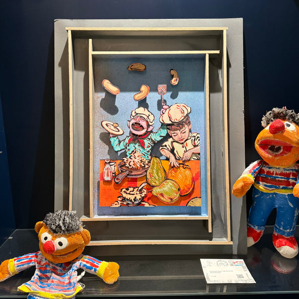 'Cooking with Count Von Count'. Sesame Street x Bromley, Unframed Paper Tole 3D work, 29.5 x 40cm