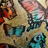 'Lively Butterflies' David Bromley. Acrylic on canvas with gold leaf gilding. 90 x 120cm