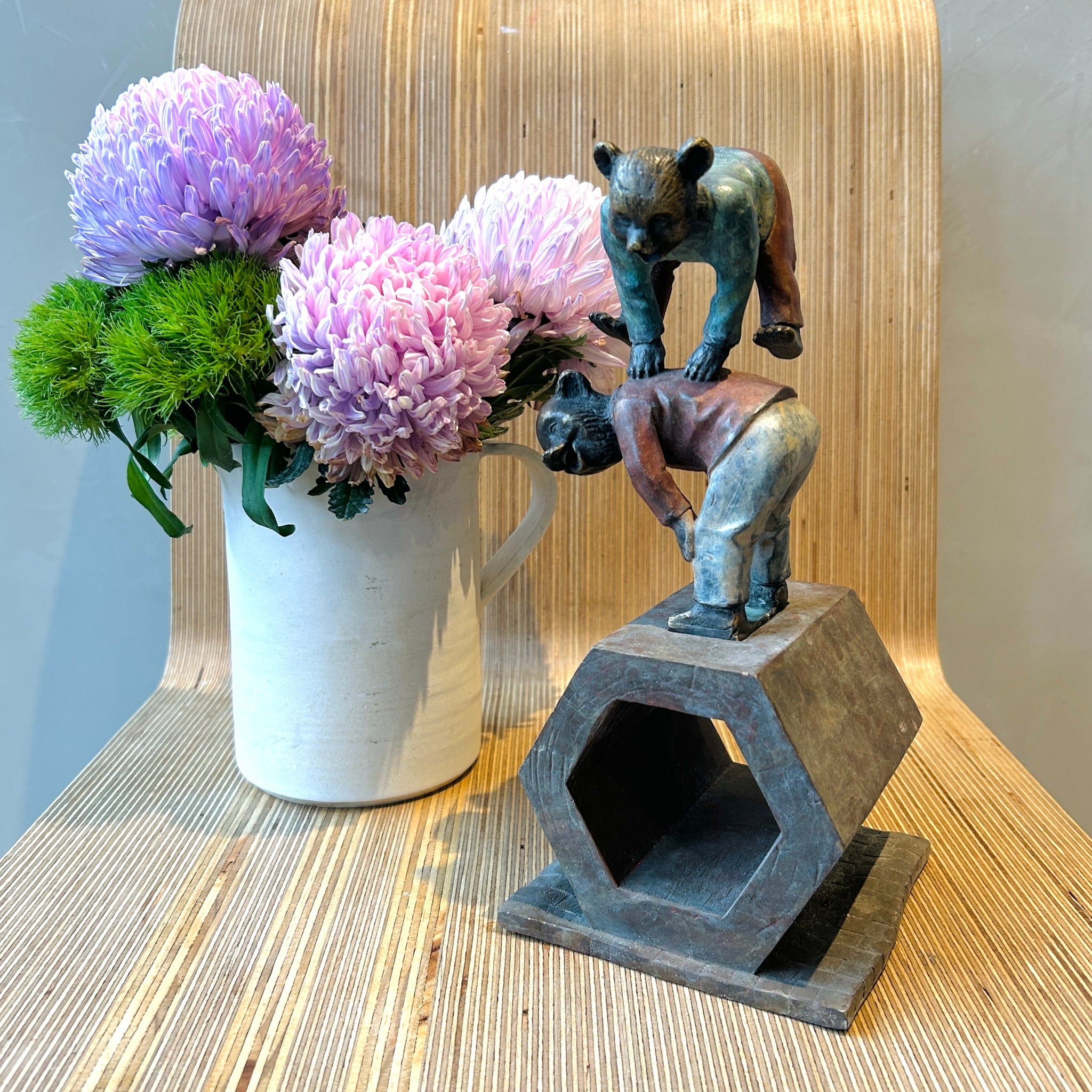 'Leap Bears' David Bromley. Cast Bronze Mini Maquette with base. Edition of 35. 27cm height.