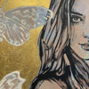 Rosie, David Bromley, acrylic on canvas with gold gilding, 100cm x 150cm