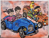 10. 'Sunday Drive' Sesame Street x Bromley, Acrylic on canvas with a varnish wash, 115 x 146cm