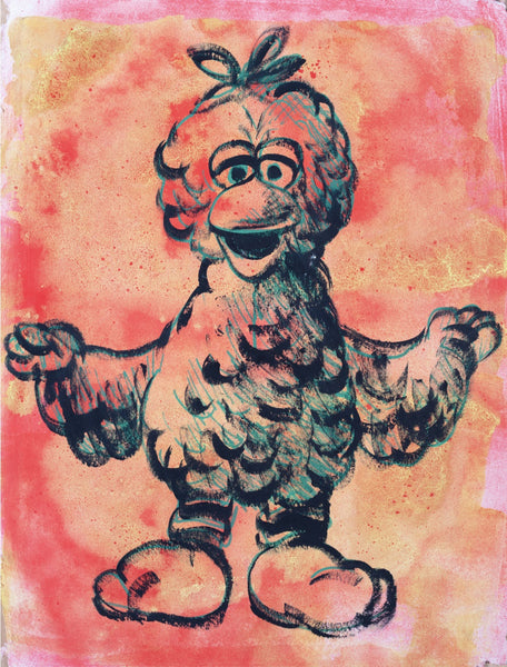5. 'Big Bird' Sesame Street x Bromley, Acrylic on handmade paper, 93 x 70cm