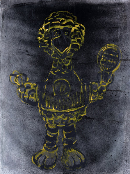15. 'Big Bird Plays Tennis' Sesame Street x Bromley, Acrylic on handmade paper, 93 x 70cm