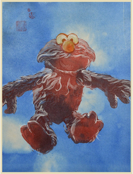 'Elmo' Datsun Tran.Alcohol ink and gouache on mulberry paper. 69 x 52cm