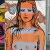 'Lauren' David Bromley. Acrylic on canvas with silver leaf gilding. 120  x 90cm