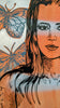 'Lauren' David Bromley. Acrylic on canvas with silver leaf gilding. 120  x 90cm