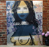 'Helen' David Bromley. Acrylic on canvas with silver leaf gilding. 150cm x 120cm.