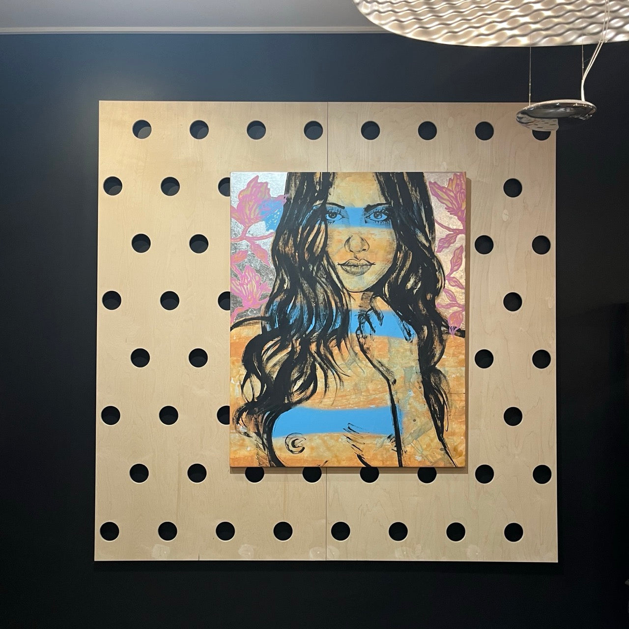 'Pania Rose' David Bromley, Acrylic on canvas with silver leaf gilding, 150cm x 120cm