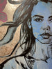 'Jade' David Bromley, Acrylic on canvas with silver leaf gilding, 150cm x 120cm
