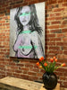 'Helen' David Bromley. Acrylic on canvas with silver leaf gilding. 120cm x 90cm.