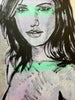 'Helen' David Bromley. Acrylic on canvas with silver leaf gilding. 120cm x 90cm.