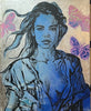 'Jade' David Bromley, Acrylic on canvas with silver leaf gilding, 150cm x 120cm