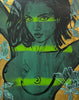 'Sabrina' David Bromley, Acrylic on Canvas with gold leaf gilding, 150cm x 120cm